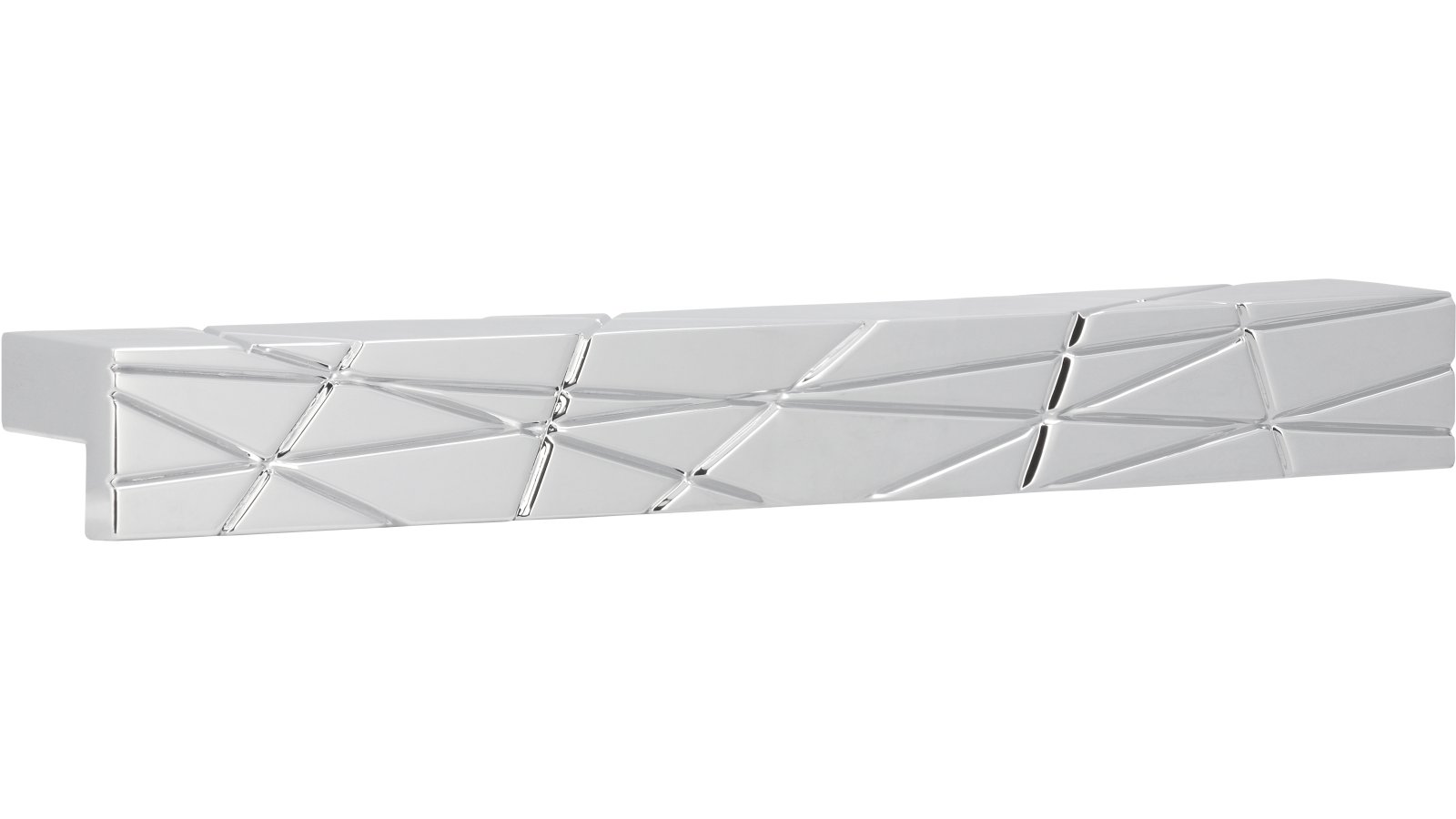 Griff Rahden Druckguss chrom glänzend - 174 mm lang  vor weißem Hintergrund