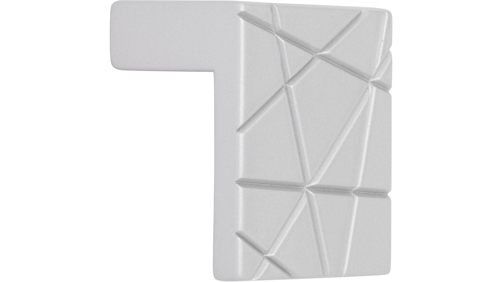 Griff Rehlingen-Siersburg Druckguss alufarbig pulverbeschichtet - 39 mm lang  vor weißem Hintergrund