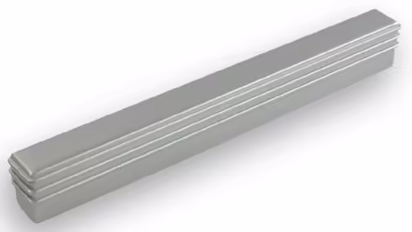 Griff Remseck Druckguss alufarbig pulverbeschichtet - 140 mm lang vor weißem Hintergrund