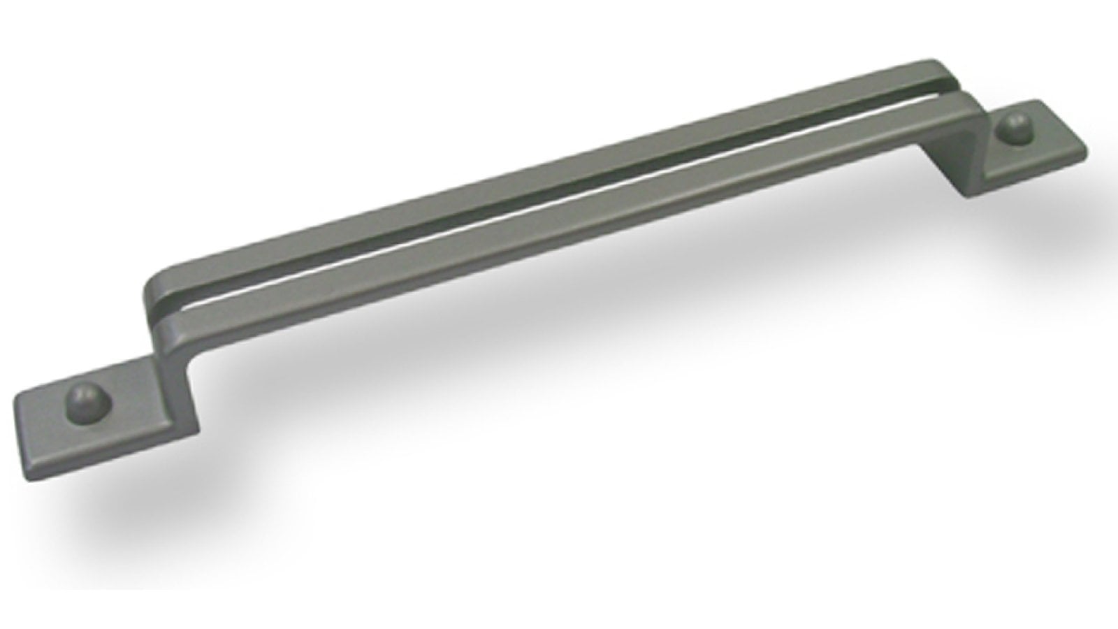 Moebelgriff-Renningen-alufarbig-Zinkdruckguss-laenge-220-665580 Griff Renningen Druckguss alufarbig pulverbeschichtet - 220 mm lang vor weißem Hintergrund