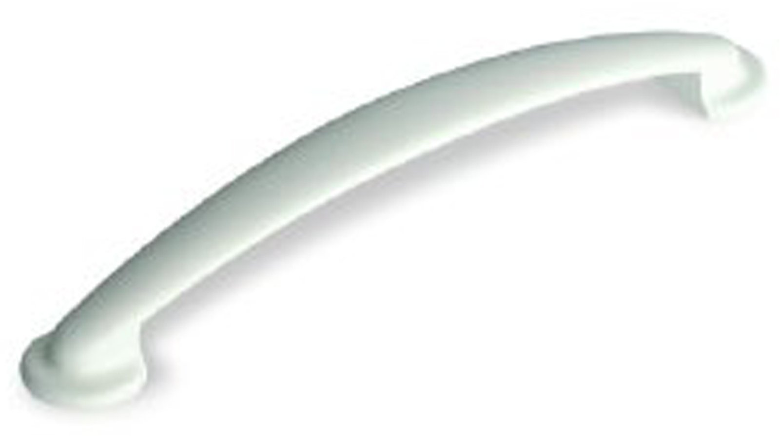 Griff Rodgau Druckguss reinweiß pulverbeschichtet - 185 mm lang  vor weißem Hintergrund