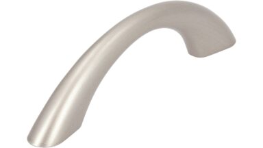 Griff Röthenbach Kunststoff nickel matt gebürstet - 97 mm lang vor weißem Hintergrund