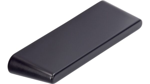 Griff Rosdorf Druckguss schwarz matt pulverbeschichtet - 74 mm lang vor weißem Hintergrund