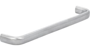 Griff Rotenburg Edelstahl fein geschliffen - 166 mm lang  vor weißem Hintergrund