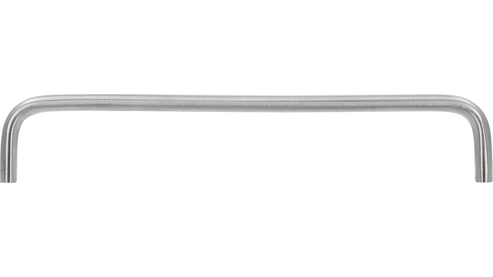 Griff Rotenburg Edelstahl fein geschliffen - 166 mm lang  vor weißem Hintergrund