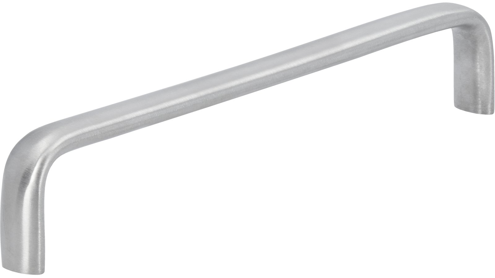 Griff Rotenburg Edelstahl fein geschliffen - 166 mm lang  vor weißem Hintergrund