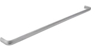 Moebelgriff-Rotenburg-edelstahlfarbig-Edelstahl-Stahl-laenge-358-597182-seitlich Griff Rotenburg Edelstahl fein geschliffen - 358 mm lang vor weißem Hintergrund