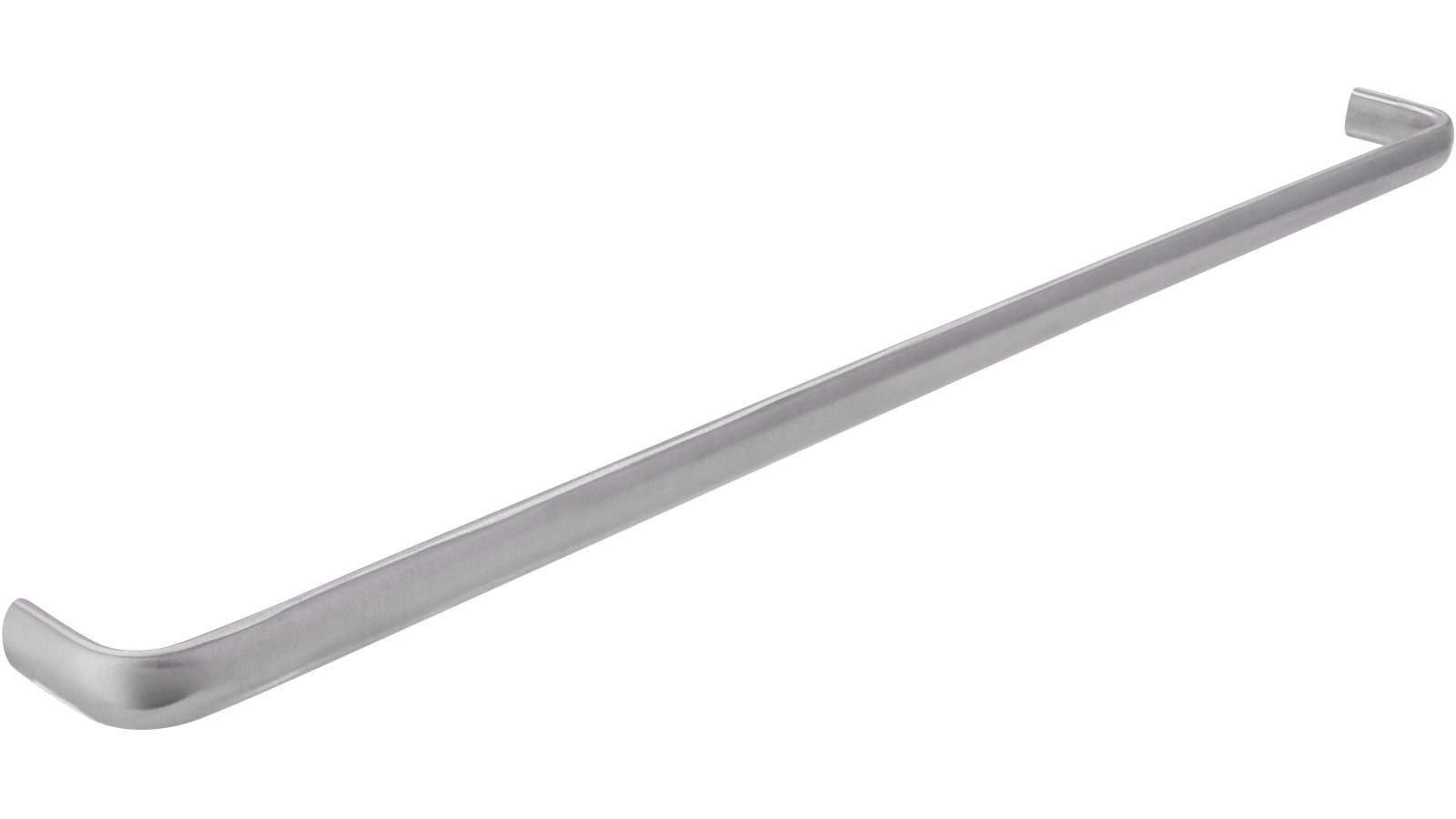 Moebelgriff-Rotenburg-edelstahlfarbig-Edelstahl-Stahl-laenge-358-597182-seitlich Griff Rotenburg Edelstahl fein geschliffen - 358 mm lang vor weißem Hintergrund