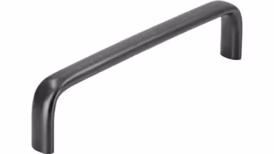 Griff Rotenburg Edelstahl schwarz geschliffen - 134 mm lang  vor weißem Hintergrund