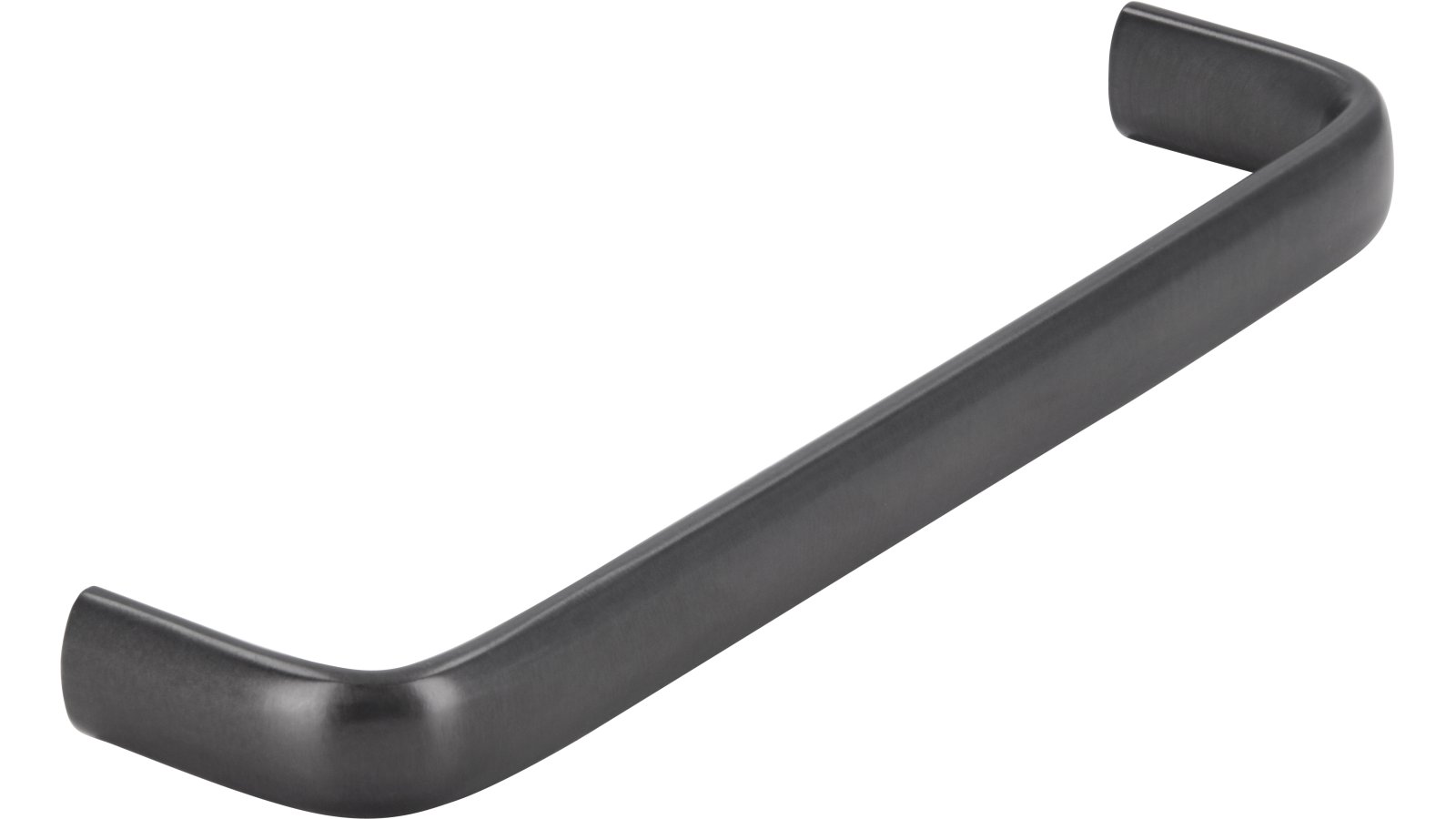 Griff Rotenburg Edelstahl schwarz geschliffen - 134 mm lang  vor weißem Hintergrund