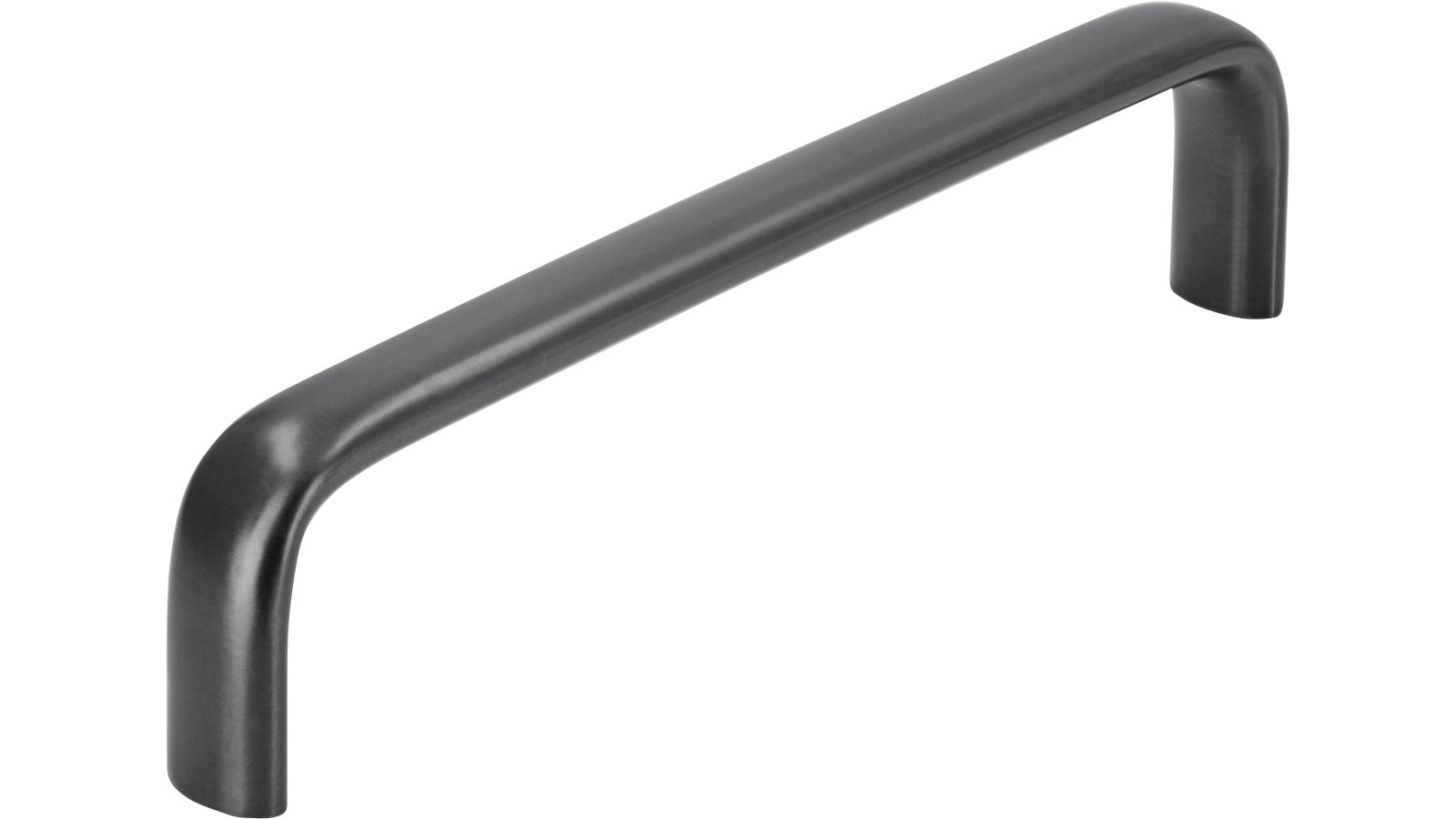 Griff Rotenburg Edelstahl schwarz geschliffen - 134 mm lang  vor weißem Hintergrund