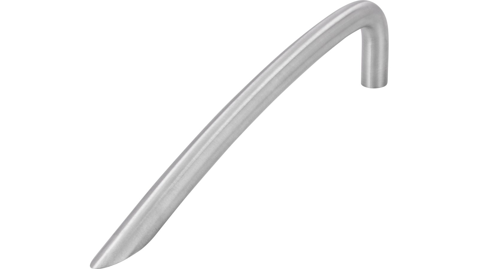 Griff Rottenburg Edelstahl fein geschliffen - 152 mm lang  vor weißem Hintergrund