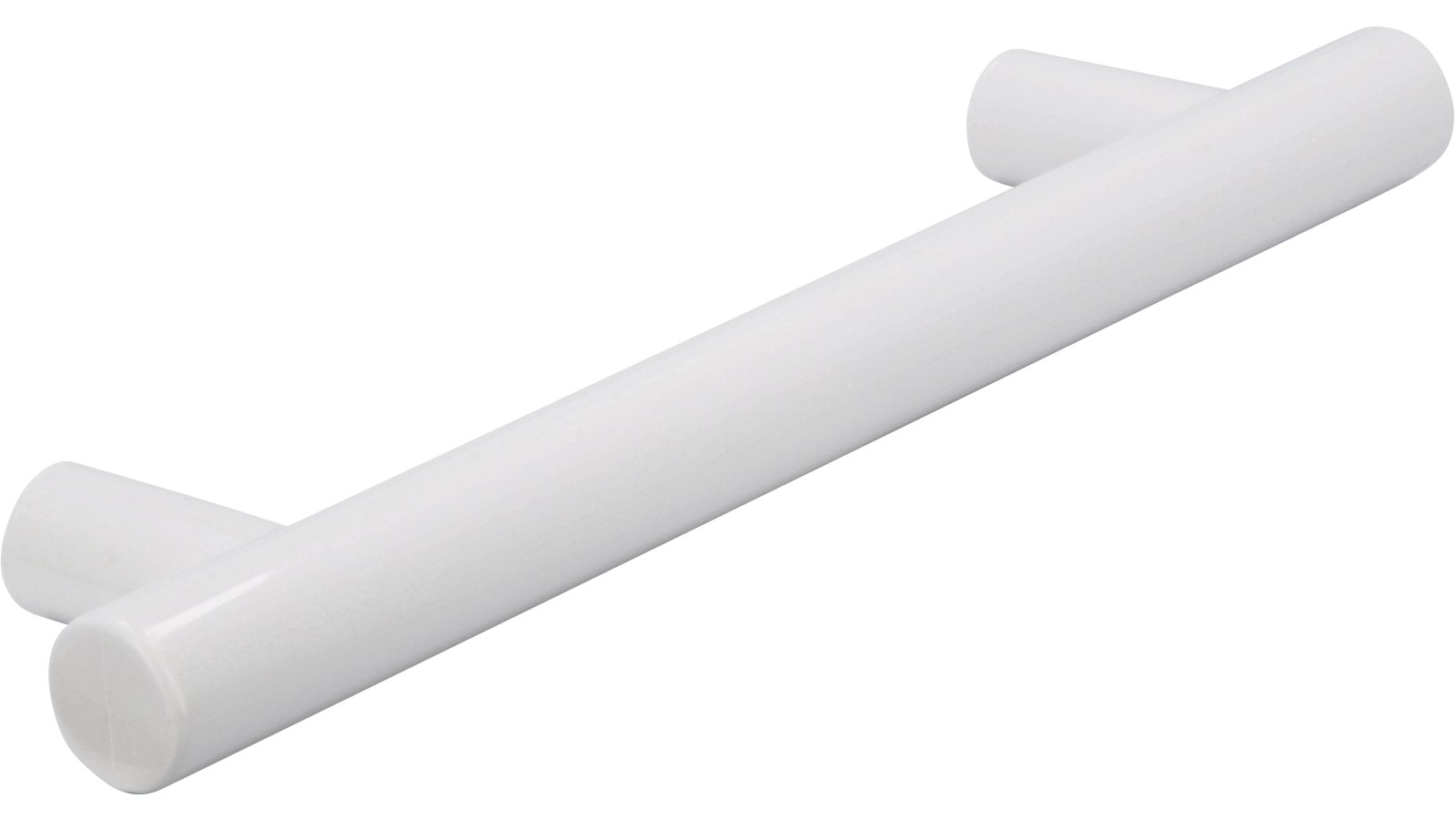 Griff Ruppichteroth Kunststoff weiß - 130 mm lang  vor weißem Hintergrund