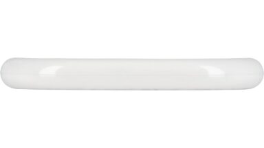 Griff Saarbrücken Kunststoff weiß - 85 mm lang  vor weißem Hintergrund