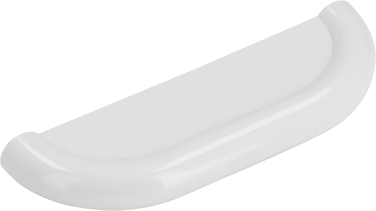 Moebelgriff-Saarbruecken-weiss-Kunststoff-laenge-85-41024-seitlich Griff Saarbrücken Kunststoff weiß - 85 mm lang vor weißem Hintergrund