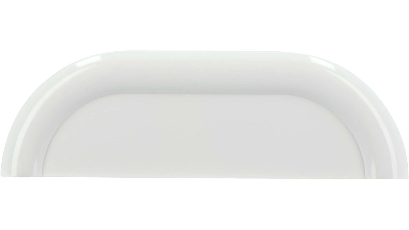 Moebelgriff-Saarbruecken-weiss-Kunststoff-laenge-85-41024-stehend Griff Saarbrücken Kunststoff weiß - 85 mm lang vor weißem Hintergrund