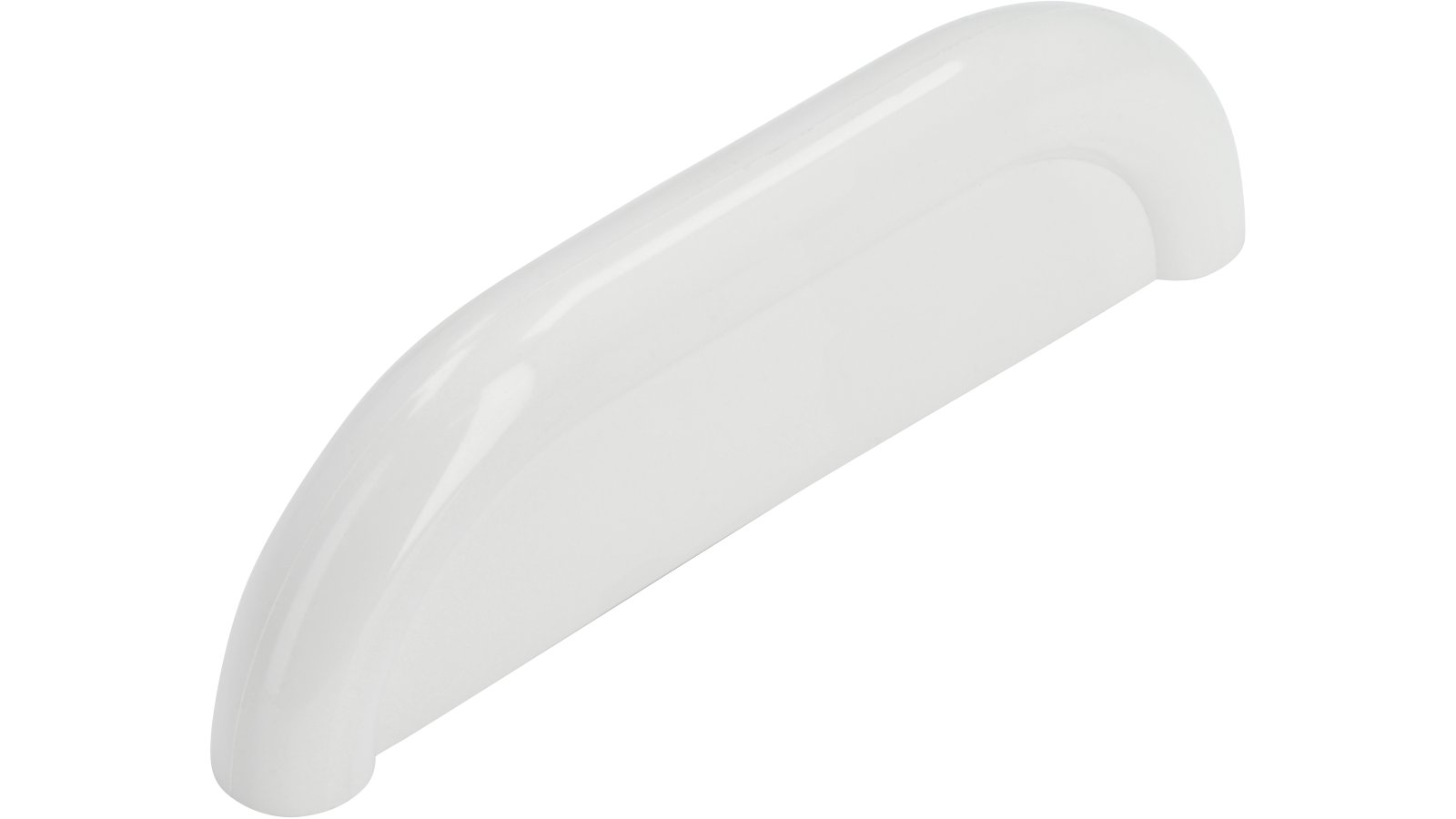 Moebelgriff-Saarbruecken-weiss-Kunststoff-laenge-85-41024 Griff Saarbrücken Kunststoff weiß - 85 mm lang vor weißem Hintergrund