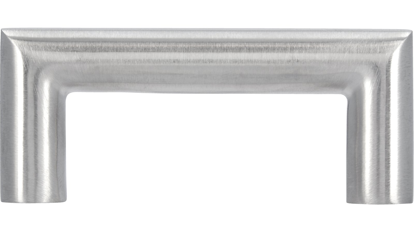 Griff Sangerhausen Edelstahl fein geschliffen - 76 mm lang  vor weißem Hintergrund