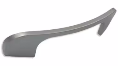 Griff Schiffweiler Druckguss alufarbig pulverbeschichtet - 138 mm lang vor weißem Hintergrund
