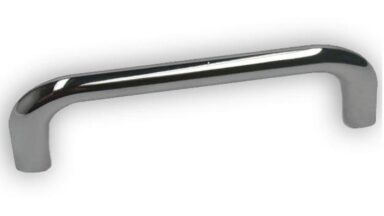 Griff Schöningen Stahl chrom glänzend - 168 mm lang vor weißem Hintergrund