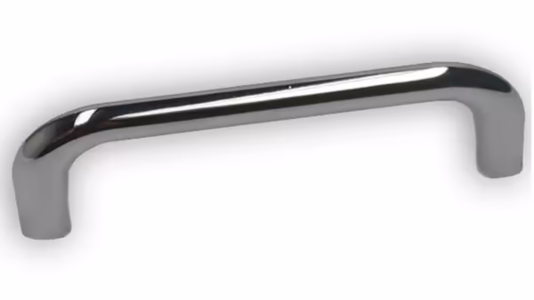 Griff Schöningen Stahl chrom glänzend - 168 mm lang vor weißem Hintergrund