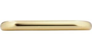 Griff Schöningen Stahl glänzend vermessingt - 72 mm lang  vor weißem Hintergrund