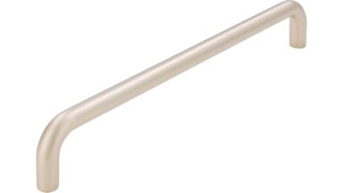 Griff Schöningen Stahl matt vernickelt - 168 mm lang vor weißem Hintergrund
