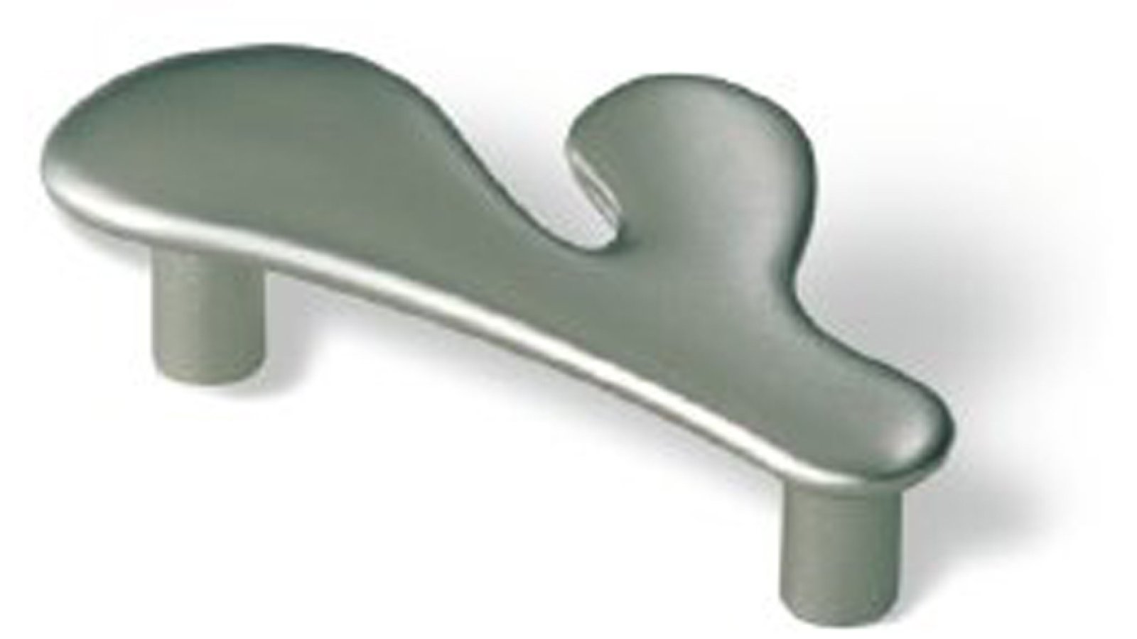 Moebelgriff-Schwalbach-nickel-Zinkdruckguss-laenge-87-424244 Griff Schwalbach Druckguss matt vernickelt - 87 mm lang vor weißem Hintergrund