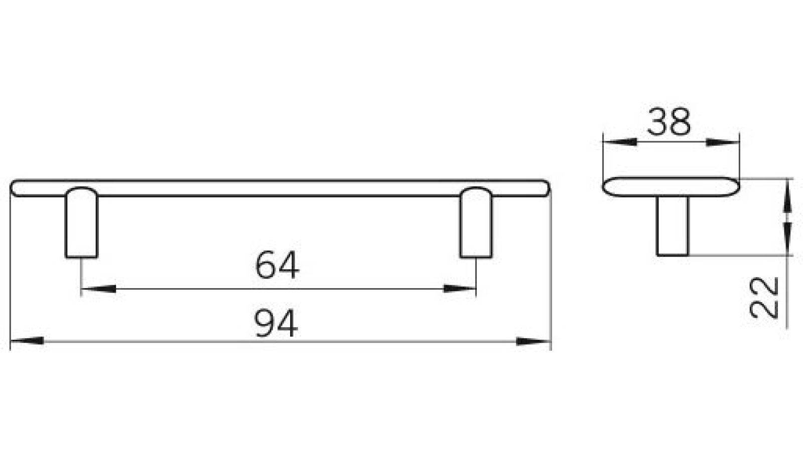 Griff Seelze Druckguss zinnfarbig - 94 mm lang  vor weißem Hintergrund