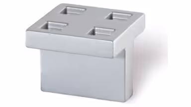 Griff Senden Druckguss alufarbig pulverbeschichtet - 30 mm lang  vor weißem Hintergrund
