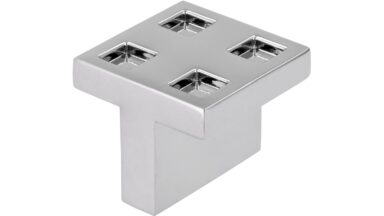 Griff Senden Druckguss chrom glänzend - 30 mm lang  vor weißem Hintergrund