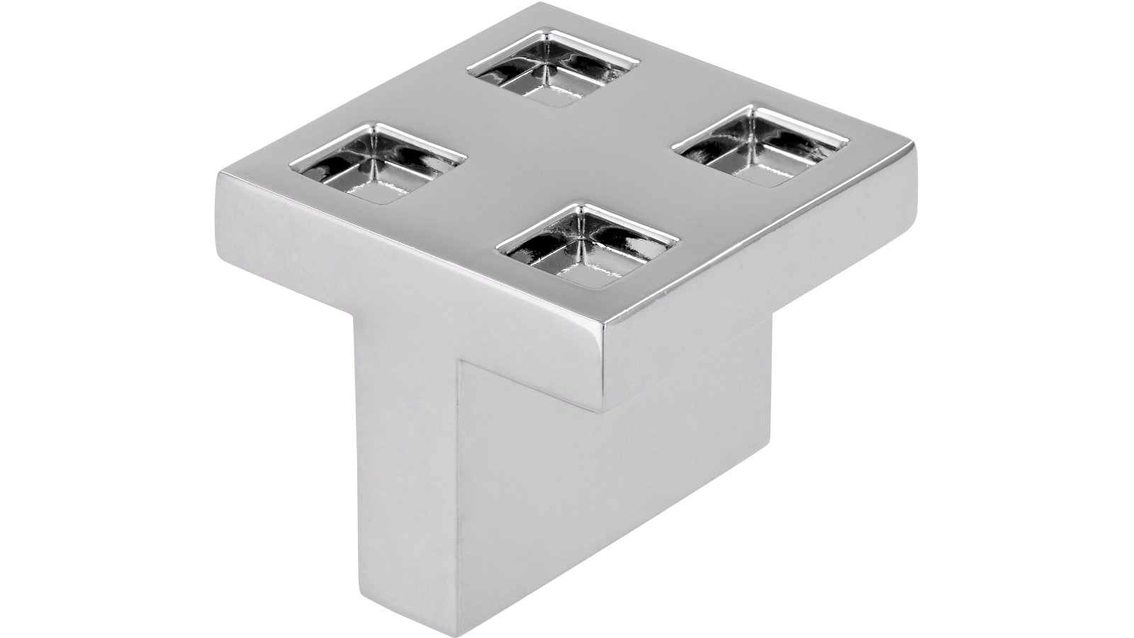 Griff Senden Druckguss chrom glänzend - 30 mm lang  vor weißem Hintergrund