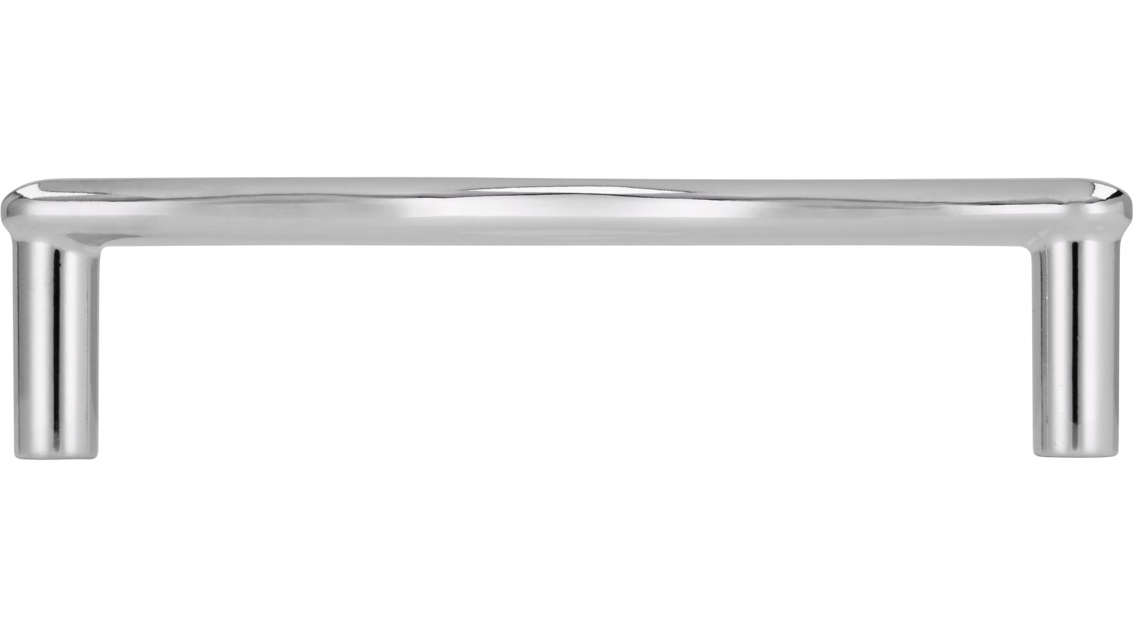 Griff Siegburg Druckguss chrom glänzend - 107 mm lang  vor weißem Hintergrund