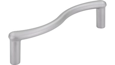 Griff Siegburg Druckguss chrom matt - 107 mm lang  vor weißem Hintergrund
