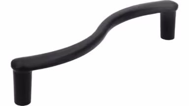 Griff Siegburg Druckguss schwarz matt pulverbeschichtet - 141 mm lang vor weißem Hintergrund
