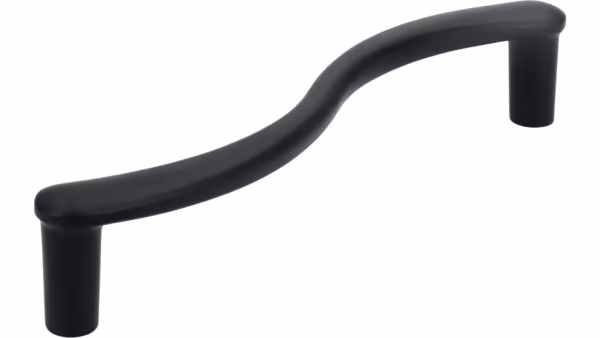 Griff Siegburg Druckguss schwarz matt pulverbeschichtet - 141 mm lang vor weißem Hintergrund