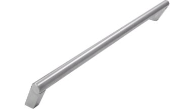 Griff Sondershausen Edelstahl fein geschliffen - 332 mm lang  vor weißem Hintergrund