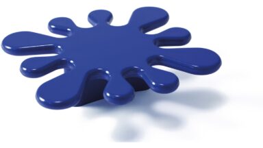 Griff Splash Kunststoff glasiert - marinblau hochglanz - 88 mm lang vor weißem Hintergrund