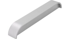 Griff Stadtallendorf Druckguss alufarbig pulverbeschichtet - 148 mm lang vor weißem Hintergrund