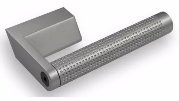 Griff Sulzbach Druckguss alufarbig pulverbeschichtet - 109 mm lang vor weißem Hintergrund