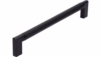 Griff Threesixty Aluminium - Druckguss schwarz matt pulverbeschichtet schwarz matt pulverbeschichtet - 206 mm lang vor weißem Hintergrund