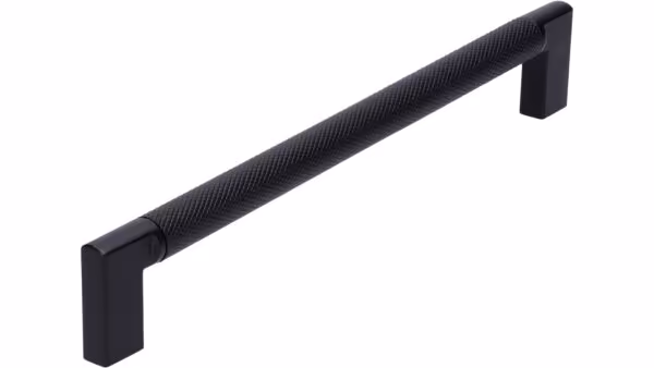Griff Threesixty Aluminium - Druckguss schwarz matt pulverbeschichtet schwarz matt pulverbeschichtet - 206 mm lang  vor weißem Hintergrund