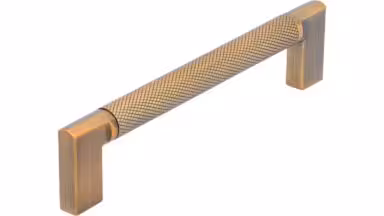 Griff Threesixty Aluminium - Druckguss messing schwarz gebürstet messing schwarz gebürstet - 142 mm lang vor weißem Hintergrund