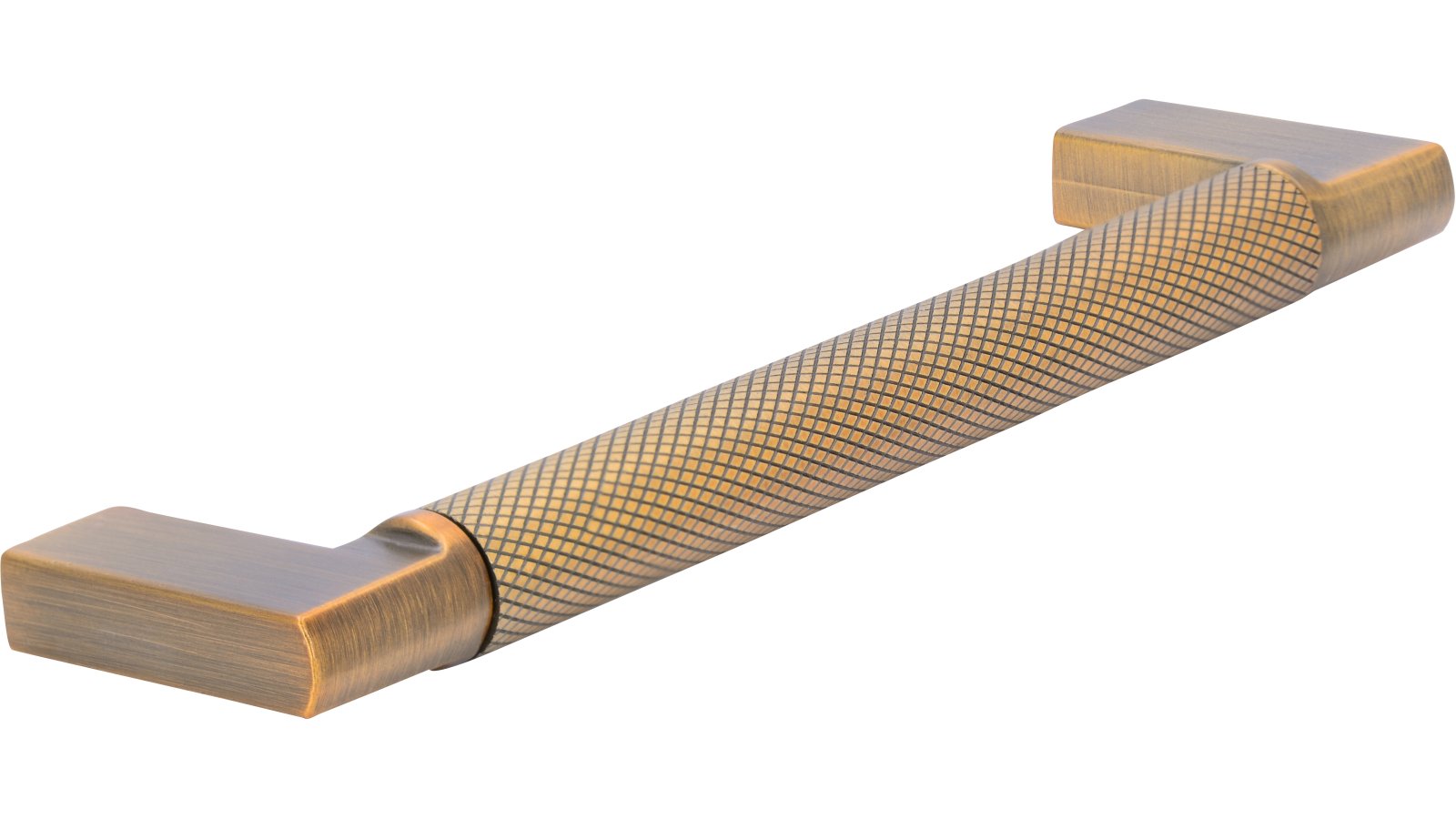 Griff Threesixty Aluminium - Druckguss messing schwarz gebürstet messing schwarz gebürstet - 142 mm lang  vor weißem Hintergrund