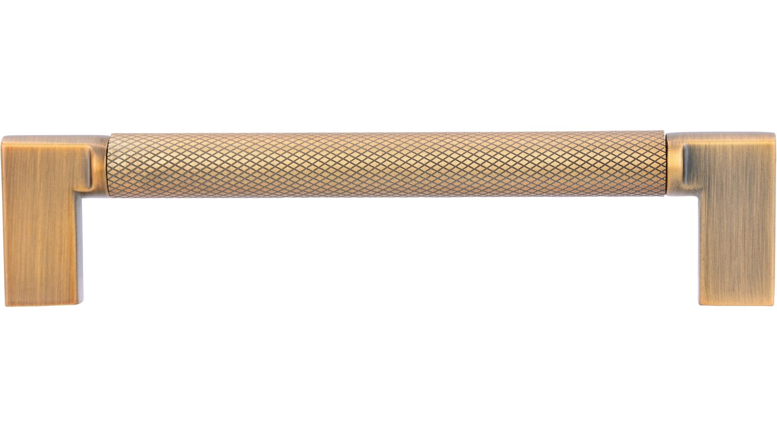 Griff Threesixty Aluminium - Druckguss messing schwarz gebürstet messing schwarz gebürstet - 142 mm lang  vor weißem Hintergrund