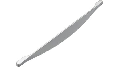 Griff Unterföhring Druckguss chrom glänzend - 339 mm lang vor weißem Hintergrund