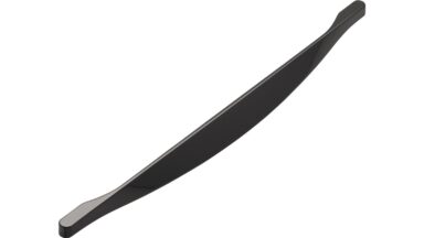 Griff Unterföhring Druckguss Schwarz chrom - 339 mm lang vor weißem Hintergrund