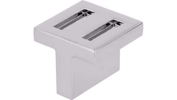 Griff Vreden Druckguss chrom glänzend - 30 mm lang vor weißem Hintergrund