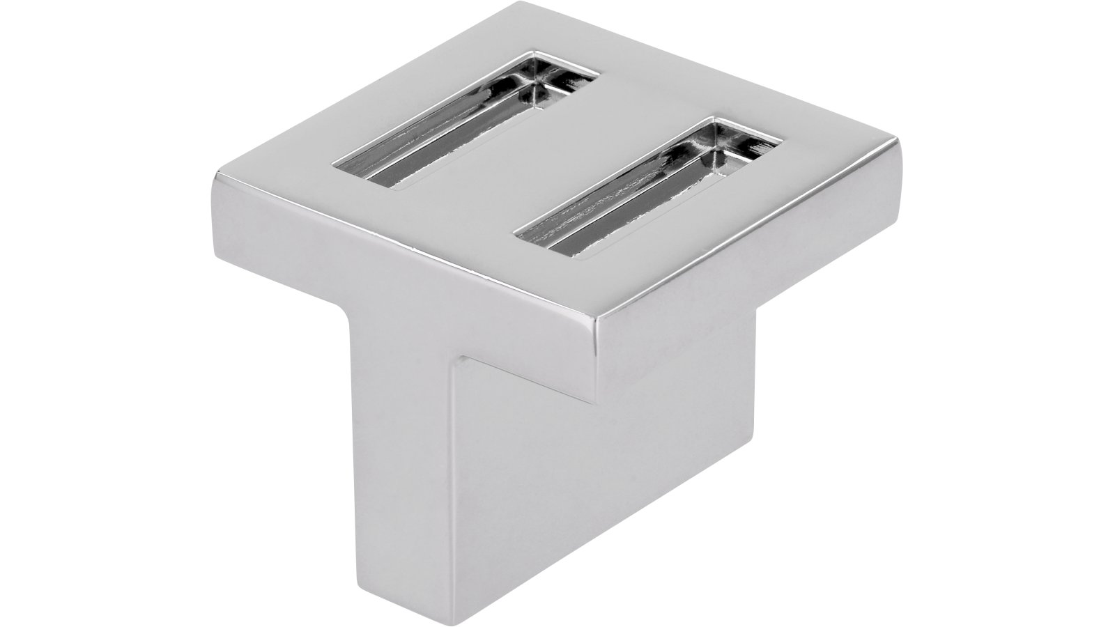 Griff Vreden Druckguss chrom glänzend - 30 mm lang  vor weißem Hintergrund