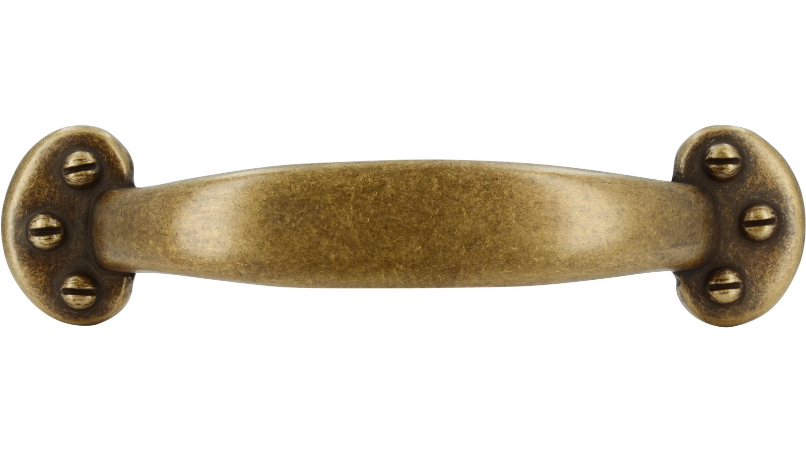 Moebelgriff-Wachtberg-brueniert-messing-Messing-Zinkdruckguss-laenge-143-646906-front Griff Wachtberg Druckguss altmessingfarbig brüniert getrommelt - 143 mm lang vor weißem Hintergrund